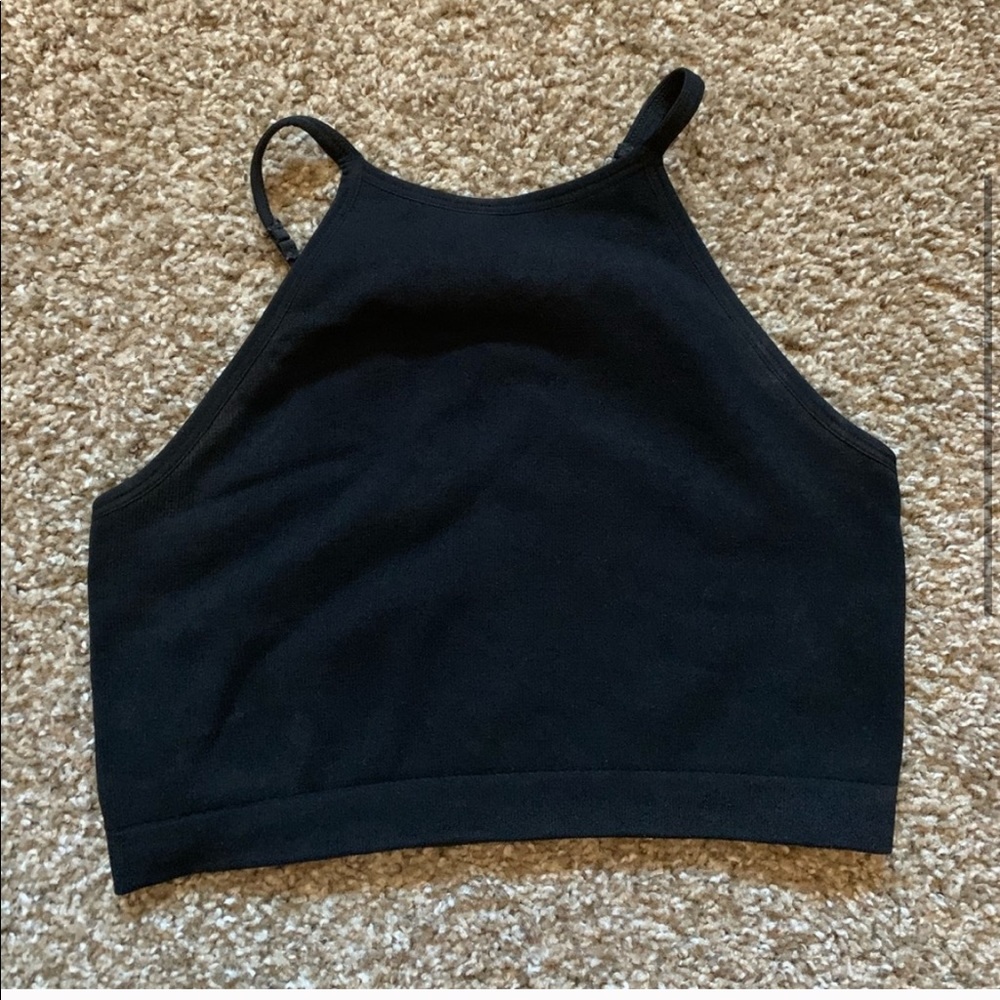 Forever21 Black Ribbed Crop Tank Top - Picture 4 of 5